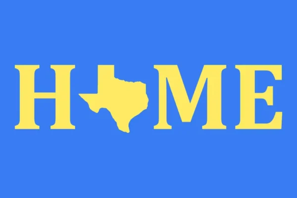 HOME logo with Texas shape for O