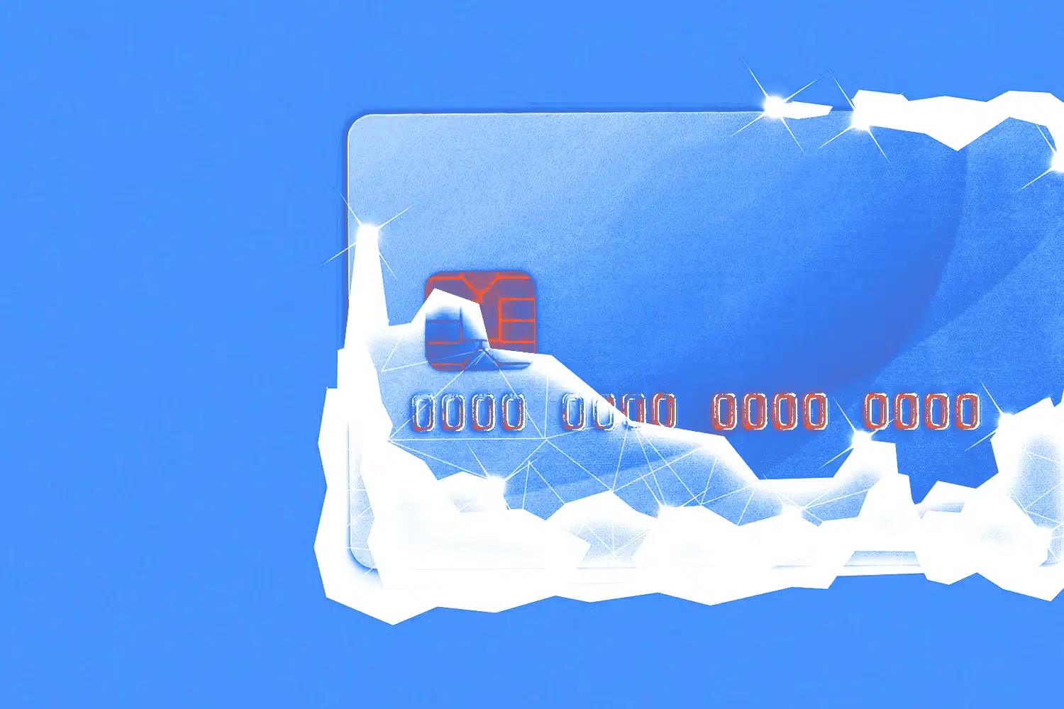 Credit card covered in frost