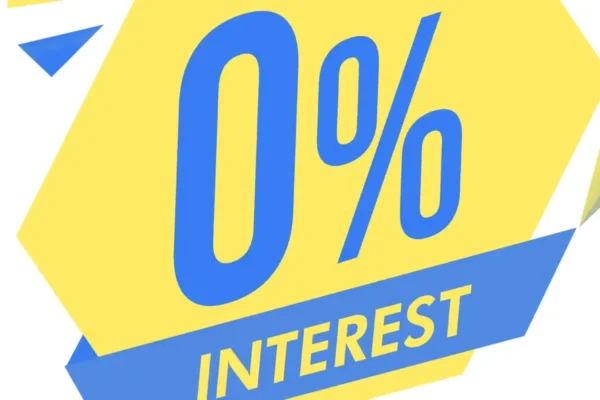 0% interest sign