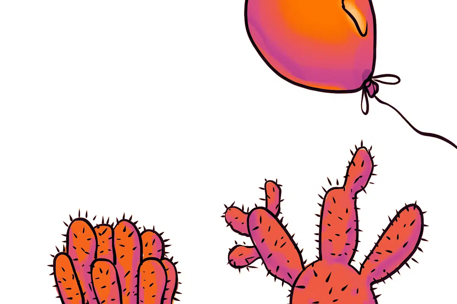 Cartoon cactus balloon