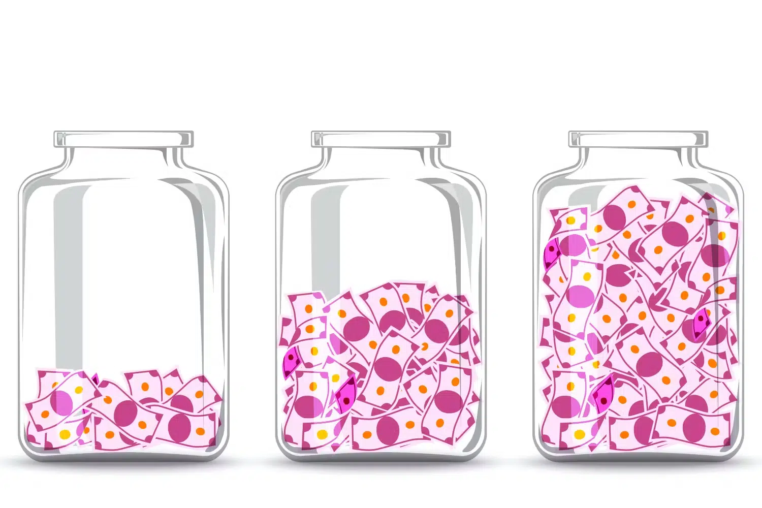 Cartoon money jars