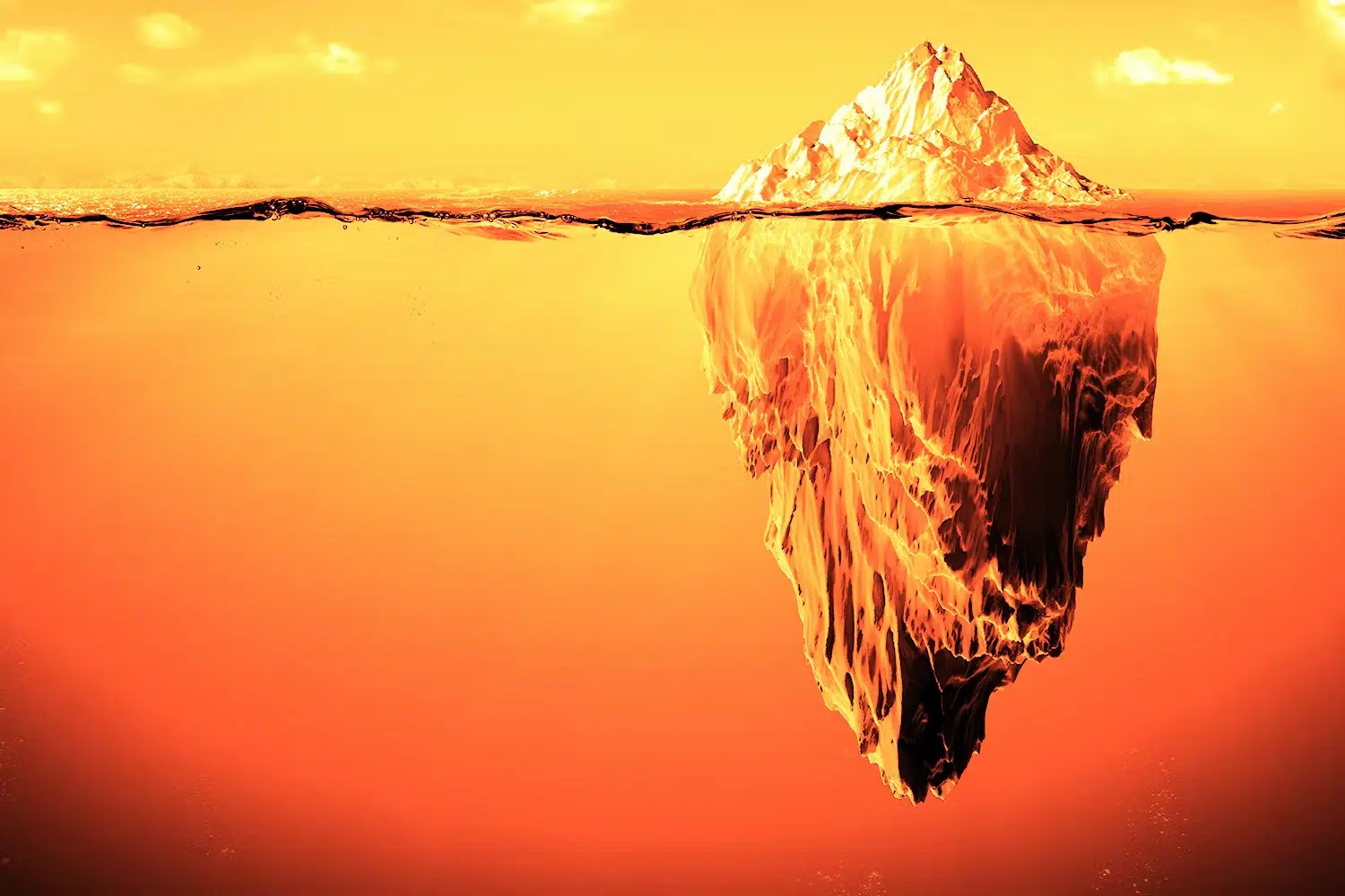 Glacier showing above and below water